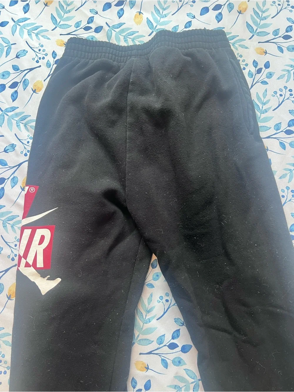 Nike Black Sweat Joggers with Pink and White Logo